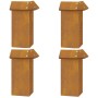 Valla para caracoles 4 pcs Oxidado 13,5 x 13,5 x 25 cm