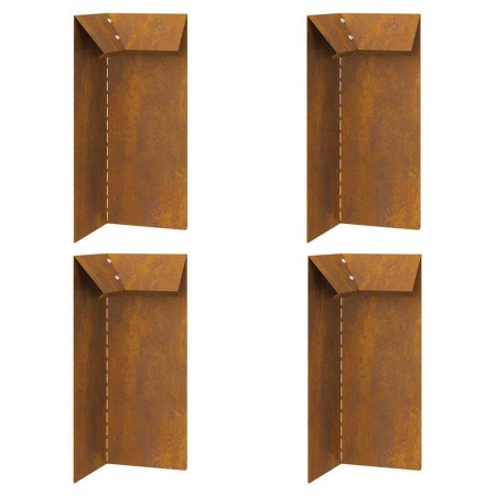 Valla para caracoles 4 pcs Oxidado 10 x 10 x 25 cm