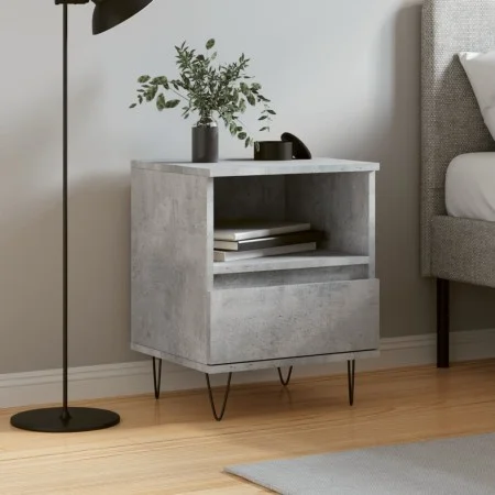 Bedside table made of gray concrete engineered wood, 40x35x50 cm by vidaXL, Nightstands - Ref: Foro24-830628, Price: 41,12 €,...