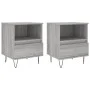 Bedside table 2 pcs Sonoma gray engineered wood 40x35x50 cm by vidaXL, Nightstands - Ref: Foro24-830633, Price: 70,13 €, Disc...