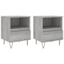 Mesita de noche 2 uds madera ingeniería gris Sonoma 40x35x50 cm de vidaXL, Mesitas de noche - Ref: Foro24-830633, Precio: 70,...