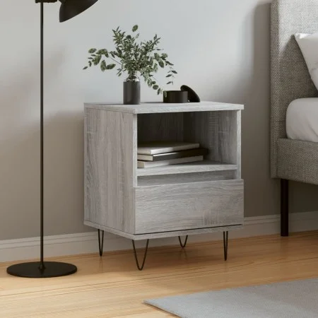 Sonoma grauer Nachttisch aus Holzwerkstoff, 40 x 35 x 50 cm von vidaXL, Nachttische - Ref: Foro24-830632, Preis: 39,91 €, Rab...
