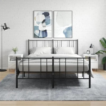 Nightstands 2 pcs glossy white engineered wood 40x35x50 cm by vidaXL, Nightstands - Ref: Foro24-830625, Price: 75,03 €, Disco...