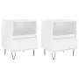 Nightstands 2 pcs glossy white engineered wood 40x35x50 cm by vidaXL, Nightstands - Ref: Foro24-830625, Price: 75,03 €, Disco...