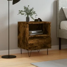 Smoked oak engineered wood bedside table 40x35x50 cm by vidaXL, Nightstands - Ref: Foro24-830630, Price: 38,90 €, Discount: %