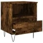 Smoked oak engineered wood bedside table 40x35x50 cm by vidaXL, Nightstands - Ref: Foro24-830630, Price: 38,90 €, Discount: %