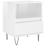 Mesita de noche madera contrachapada blanco brillo 40x35x50 cm de vidaXL, Mesitas de noche - Ref: Foro24-830624, Precio: 46,1...
