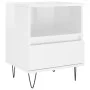 Mesita de noche madera contrachapada blanco brillo 40x35x50 cm de vidaXL, Mesitas de noche - Ref: Foro24-830624, Precio: 45,6...
