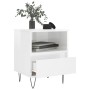 Mesita de noche madera contrachapada blanco brillo 40x35x50 cm de vidaXL, Mesitas de noche - Ref: Foro24-830624, Precio: 46,1...