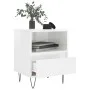Mesita de noche madera contrachapada blanco brillo 40x35x50 cm de vidaXL, Mesitas de noche - Ref: Foro24-830624, Precio: 45,6...