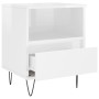 Mesita de noche madera contrachapada blanco brillo 40x35x50 cm de vidaXL, Mesitas de noche - Ref: Foro24-830624, Precio: 46,1...