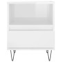 Mesita de noche madera contrachapada blanco brillo 40x35x50 cm de vidaXL, Mesitas de noche - Ref: Foro24-830624, Precio: 46,1...