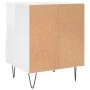 Mesita de noche madera contrachapada blanco brillo 40x35x50 cm de vidaXL, Mesitas de noche - Ref: Foro24-830624, Precio: 45,6...