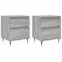 Mesita de noche 2 uds madera ingeniería gris Sonoma 40x35x50 cm de vidaXL, Mesitas de noche - Ref: Foro24-830665, Precio: 76,...