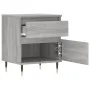 Mesita de noche 2 uds madera ingeniería gris Sonoma 40x35x50 cm de vidaXL, Mesitas de noche - Ref: Foro24-830665, Precio: 76,...