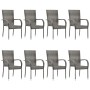 9-piece gray PE rattan garden dining furniture set by vidaXL, Garden sets - Ref: Foro24-3072506, Price: 645,26 €, Discount: %