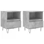 Mesitas noche 2 uds madera ingeniería gris hormigón 40x35x50 cm de vidaXL, Mesitas de noche - Ref: Foro24-830629, Precio: 68,...