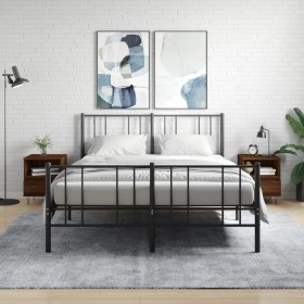 Bedside tables 2 units engineered wood brown oak 40x35x50 cm by vidaXL, Nightstands - Ref: Foro24-830635, Price: 70,99 €, Dis...