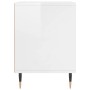 Mesita de noche madera de ingeniería blanco brillo 40x35x50 cm de vidaXL, Mesitas de noche - Ref: Foro24-830704, Precio: 36,7...