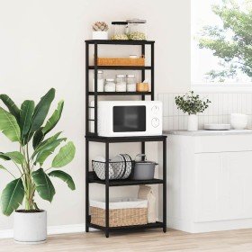 Estante de cocina Roble Negro 60 x 40 x 168 cm en Librerías y estanterías | Comprar online en Foro24