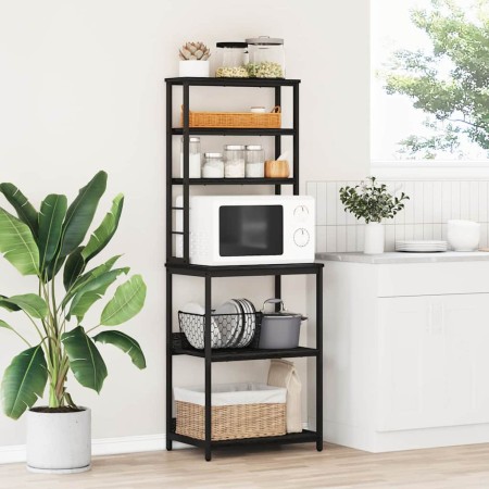 Estante de cocina Roble Negro 60 x 40 x 168 cm