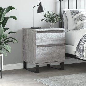 Nachttisch aus grauem Sonoma-Engineered-Holz 40x35x50 cm von vidaXL, Nachttische - Ref: Foro24-830696, Preis: 56,39 €, Rabatt: %