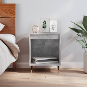Betongrauer Nachttisch aus Holzwerkstoff, 40 x 35 x 50 cm von vidaXL, Nachttische - Ref: Foro24-830708, Preis: 36,37 €, Rabat...