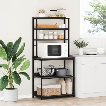 Estante de cocina Roble Negro 80 x 40 x 168 cm