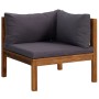 Muebles de jardín 5 pzas cojines madera maciza de acacia