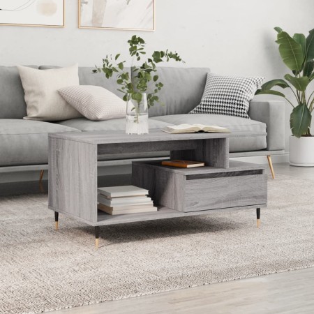 Mesa de centro madera contrachapada gris Sonoma 90x49x45 cm de vidaXL, Mesas de centro - Ref: Foro24-831018, Precio: 66,83 €,...