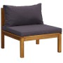 Muebles de jardín 5 pzas cojines madera maciza de acacia