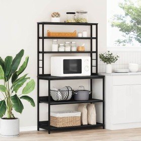 Estante de cocina Roble Negro 100 x 40 x 168 cm en Librerías y estanterías | Comprar online en Foro24