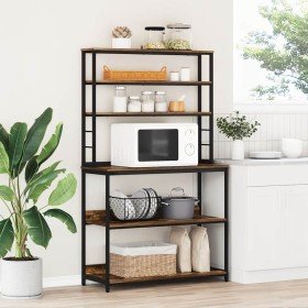 Estante de cocina Roble ahumado 100 x 40 x 168 cm en Librerías y estanterías | Comprar online en Foro24