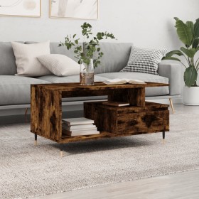 Couchtisch aus geräuchertem Eichensperrholz, 90 x 49 x 45 cm von vidaXL, Couchtisch - Ref: Foro24-831017, Preis: 65,00 €, Rab...