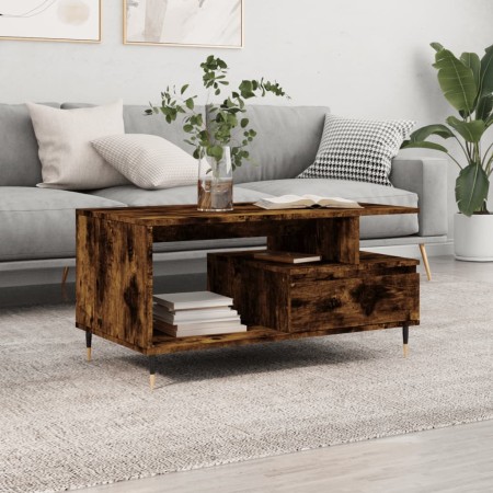 Couchtisch aus geräuchertem Eichensperrholz, 90 x 49 x 45 cm von vidaXL, Couchtisch - Ref: Foro24-831017, Preis: 65,00 €, Rab...