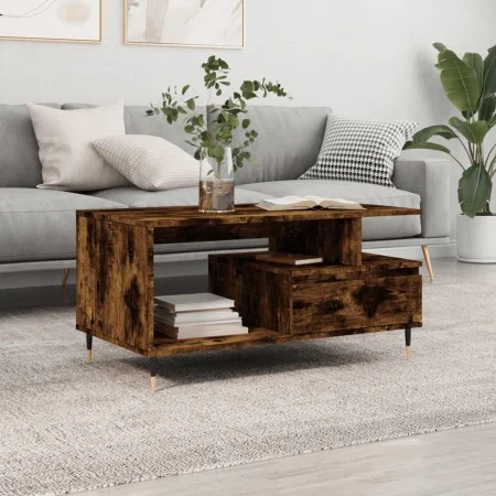 Smoked oak plywood coffee table 90x49x45 cm by vidaXL, Coffee table - Ref: Foro24-831017, Price: 64,24 €, Discount: %
