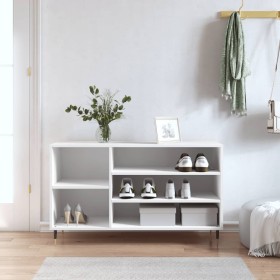 Mueble zapatero madera contrachapada blanco 102x36x60 cm