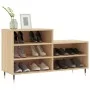 Mueble zapatero madera contrachapada roble Sonoma 102x36x60 cm de vidaXL, Zapateros y organizadores de calzado - Ref: Foro24-...