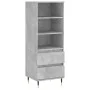 Aparador alto madera contrachapada gris hormigón 40x36x110 cm de vidaXL, Aparadores - Ref: Foro24-831504, Precio: 65,15 €, De...