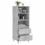 Aparador alto madera contrachapada gris hormigón 40x36x110 cm de vidaXL, Aparadores - Ref: Foro24-831504, Precio: 65,15 €, De...