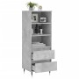 Aparador alto madera contrachapada gris hormigón 40x36x110 cm de vidaXL, Aparadores - Ref: Foro24-831504, Precio: 65,87 €, De...