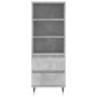 Aparador alto madera contrachapada gris hormigón 40x36x110 cm de vidaXL, Aparadores - Ref: Foro24-831504, Precio: 65,87 €, De...