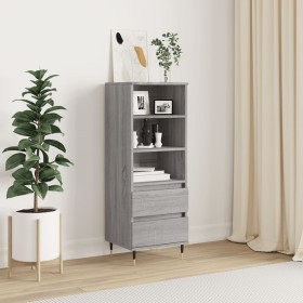 Tall Sonoma gray plywood sideboard 40x36x110 cm by vidaXL, Sideboards - Ref: Foro24-831506, Price: 57,31 €, Discount: %