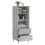 Hohes Sonoma-Sideboard aus grauem Sperrholz, 40 x 36 x 110 cm von vidaXL, Sideboards - Ref: Foro24-831506, Preis: 57,40 €, Ra...