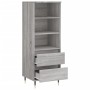 Hohes Sonoma-Sideboard aus grauem Sperrholz, 40 x 36 x 110 cm von vidaXL, Sideboards - Ref: Foro24-831506, Preis: 57,40 €, Ra...