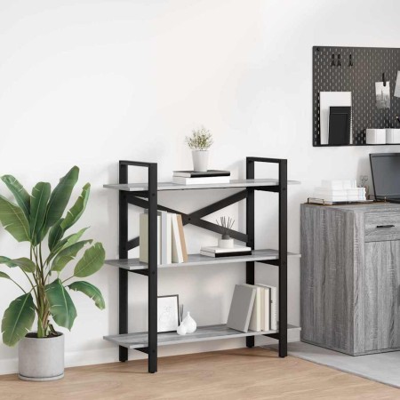 Estante de libros Gris Sonoma 100 x 33,5 x 102 cm en Librerías y estanterías | Comprar online en Foro24