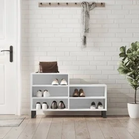 Glossy white plywood shoe cabinet 102x36x60 cm by vidaXL, Shoe racks and shoe organizers - Ref: Foro24-831398, Price: 54,28 €...