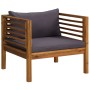 Muebles de jardín 7 pzas cojines madera maciza de acacia