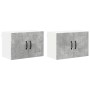 Gabinetes de pared de cocina con estante 2 pcs Gris Concreto