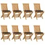 Gartenstühle 8 Einheiten aus Teakholz mit taupegrauen Kissen von vidaXL, Gartenstühle - Ref: Foro24-3072940, Preis: 497,19 €,...
